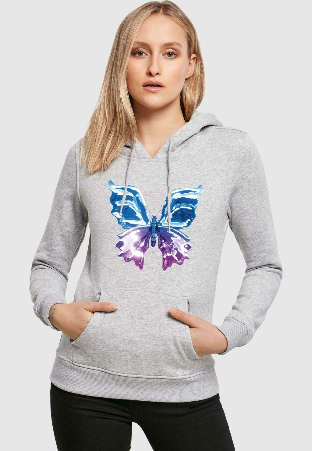 

Толстовка с капюшоном CHROMED Mister Tee, светло-серый
