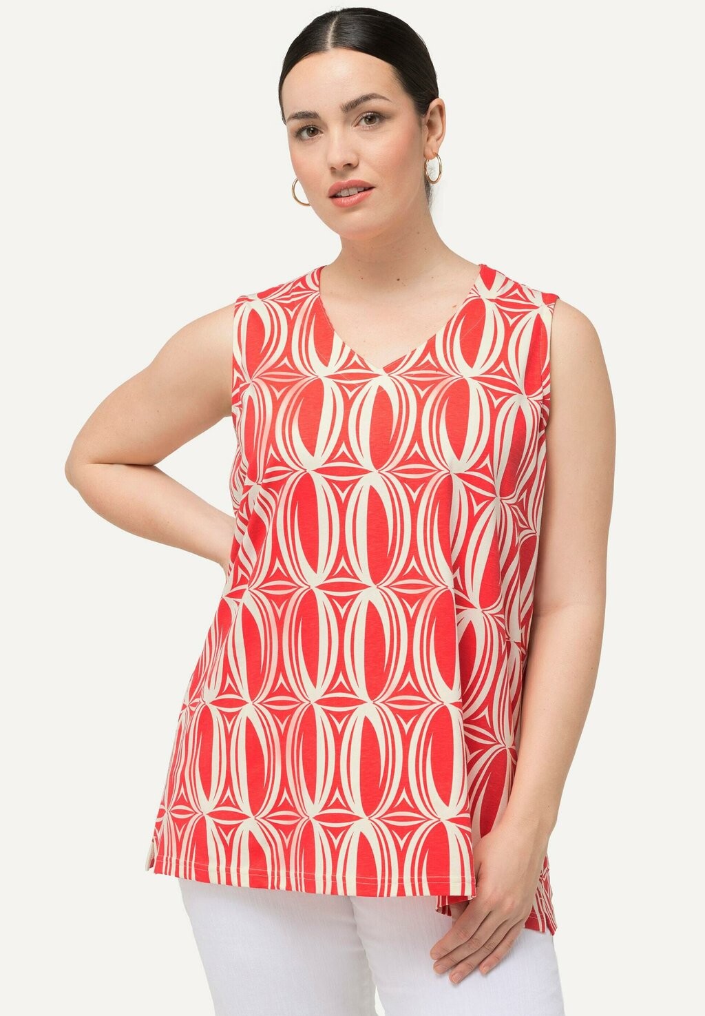 

Топ GEOMETRIC V-NECK TANK Ulla Popken, коралл