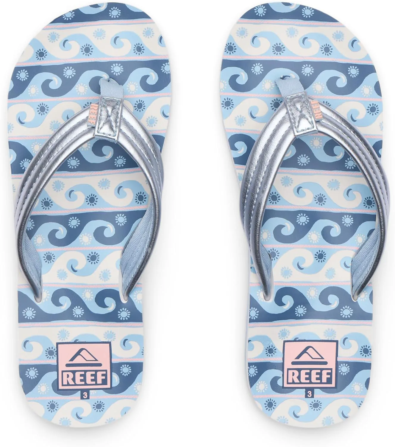 Детские пляжные шлепанцы REEF Kids Ahi для детей любого пола, мягкая амортизирующая стелька, водоотталкивающие — фото 4