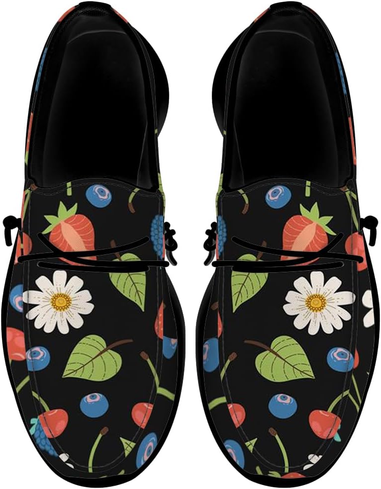 

Женские лоферы Quorax Cherries, слипоны, повседневная обувь для прогулок, подарок для мужчин и женщин, черный/красный/синий