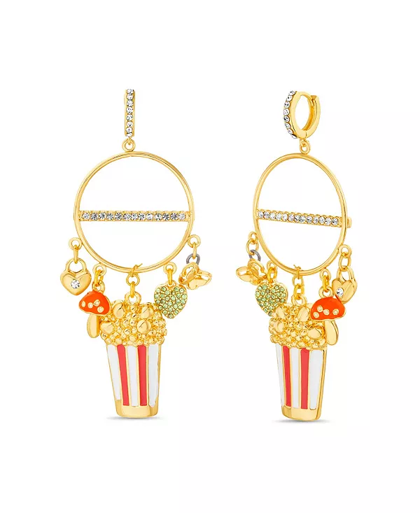 

Серьги-Кольца Huggie с подвесками в виде попкорна, бабочек и грибов Kensie, multi