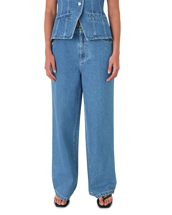 

Джинсы Relaxed Straight Leg в дениме Whistles, синий