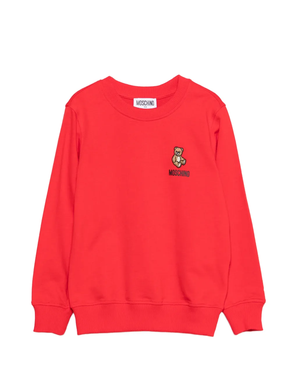 Свитшот с логотипом и нашивкой в виде мишки Moschino Kids, красный