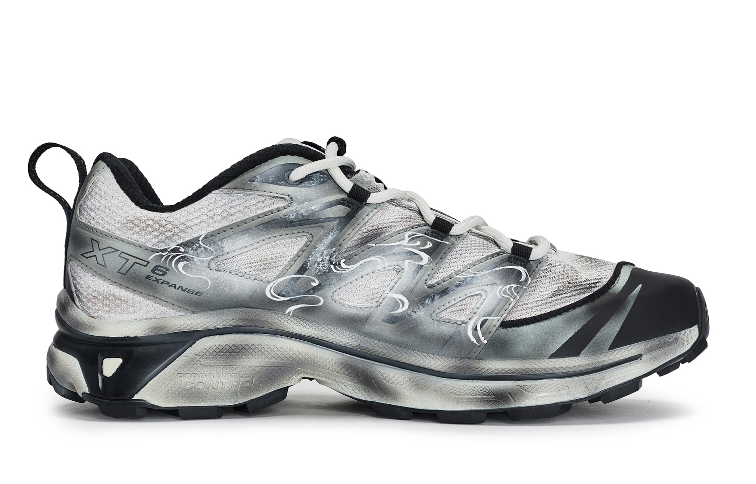 Кроссовки для бега XT 6 Abrasion Resistant низкие унисекс Black White Gray SALOMON, черный белый серый — фото 3