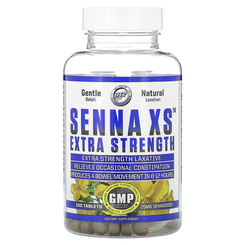 

Hi Tech Pharmaceuticals, Senna XS, повышенная сила действия, 125 мг, 100 таблеток