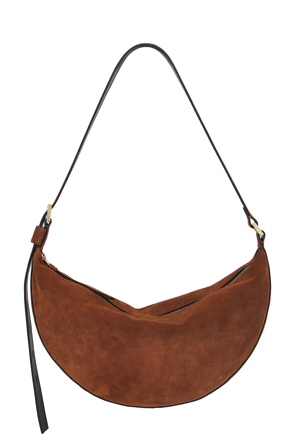 

Сумка через плечо из замши Halfmoon Allsaints, cognac brown