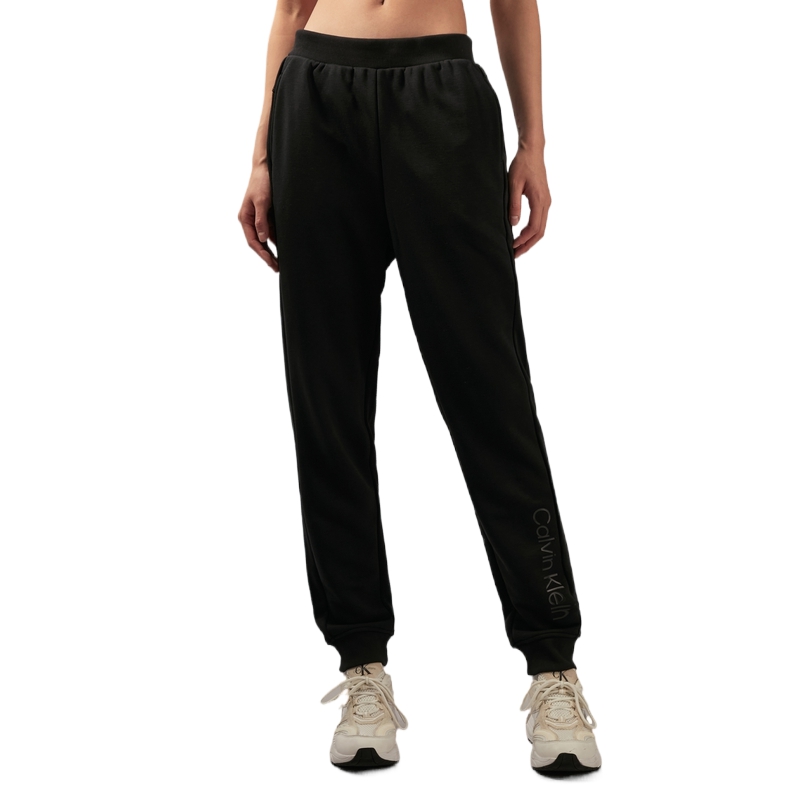 Брюки спортивные с аппликацией логотипа Calvin Klein, цвет BAE-Space Black — фото 4