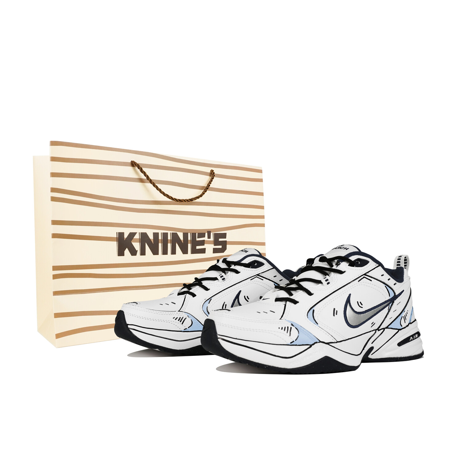 

Кроссовки Nike Air Monarch 4 Chunky Sneakers Unisex Low-Top Blue, Белый, Кроссовки Nike Air Monarch 4 Chunky Sneakers Unisex Low-Top Blue