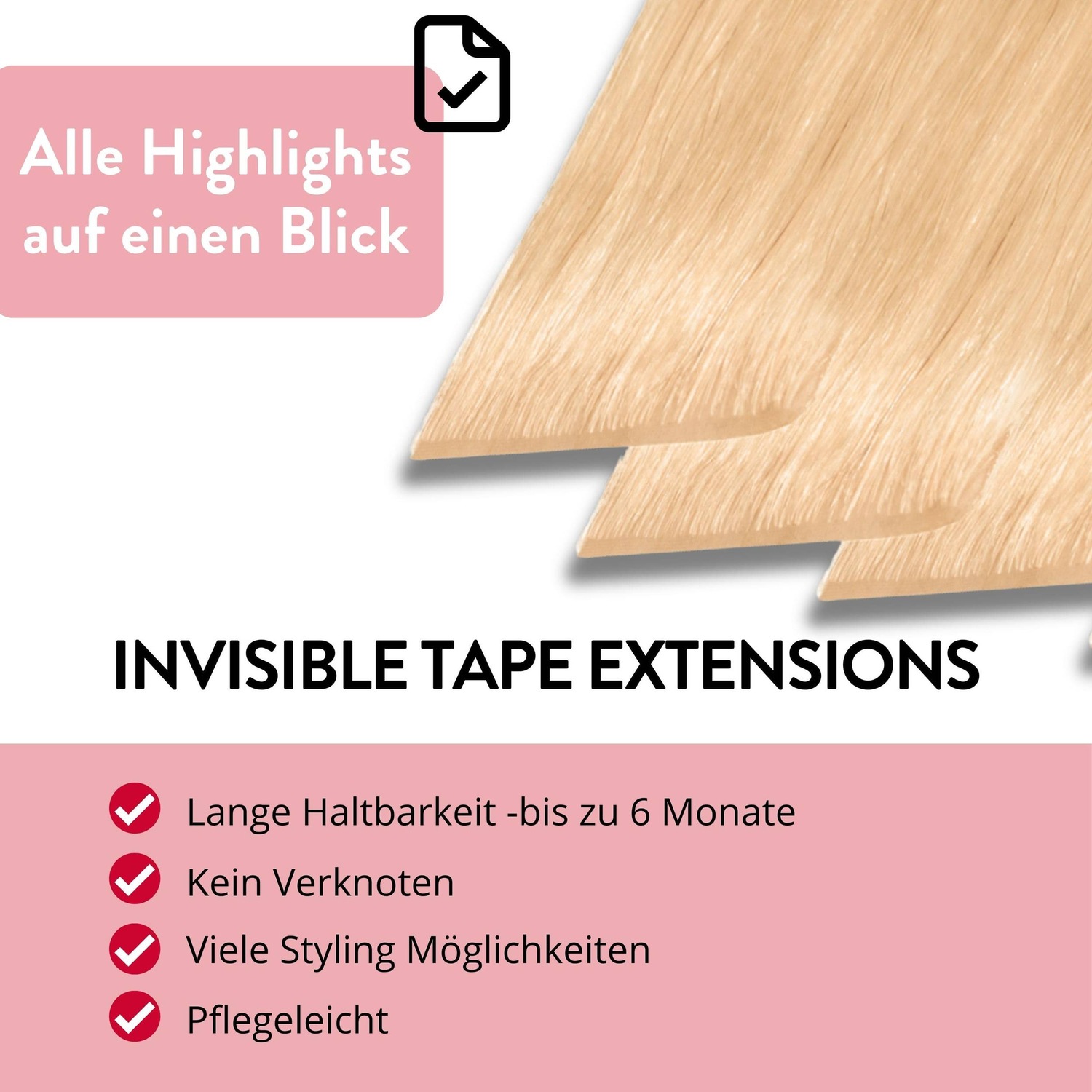 Накладные волосы invisible tape extensions premium echthaar #9/0 lichtblond Hair2Heart, 40cm, количество 10 шт. — фото 3