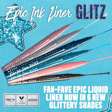 Подводка для глаз Nyx Professional Makeup Epic Ink Glitz Waterproof Metallic — фото 3