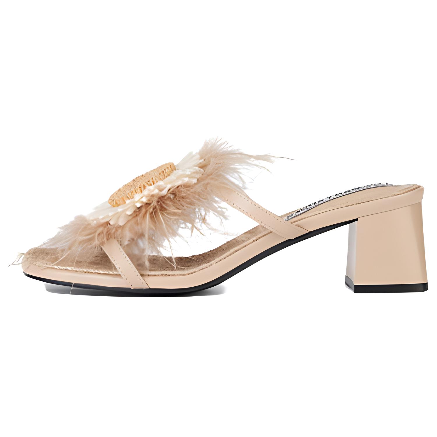 Тапочки-слайды женские абрикосовые TOOMANYSHOES, Apricot