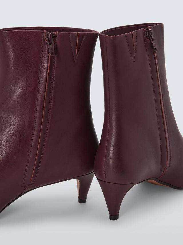 Orkney кожаные элегантные ботинки с квадратным носком John Lewis, Burgundy — фото 4