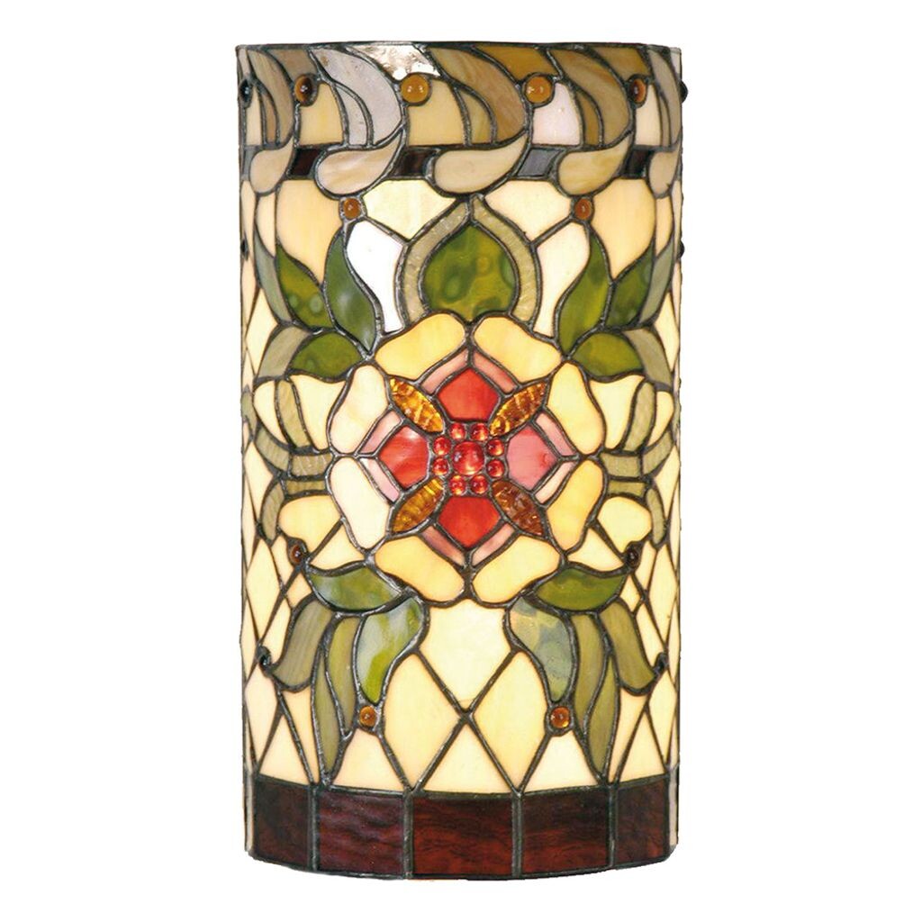 

Настенный светильник Clayre & Eef Tiffany 20x11x36 см Зеленый Красный Стеклянный Полукруг Розовый Clayre&Eef