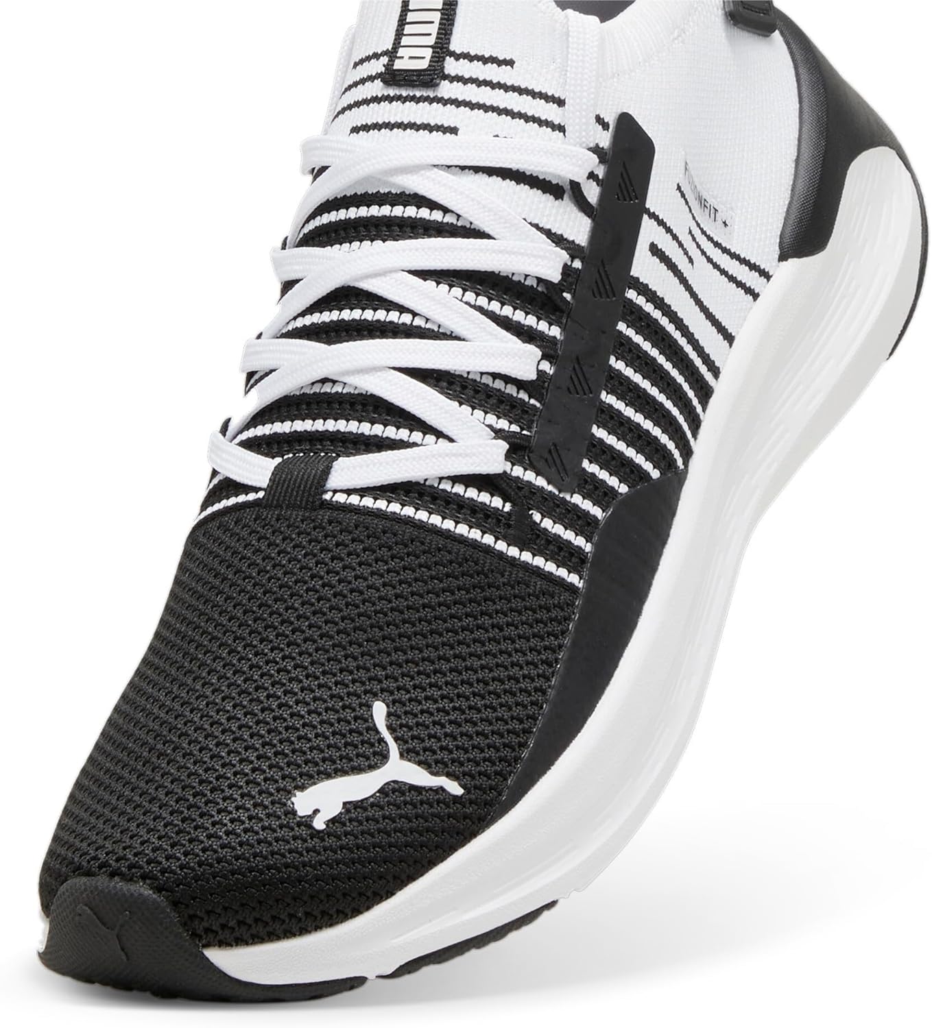 Мужские беговые кроссовки Puma Softride Symmetry Fuzion, белый/черный/серый/темно-серый — фото 2