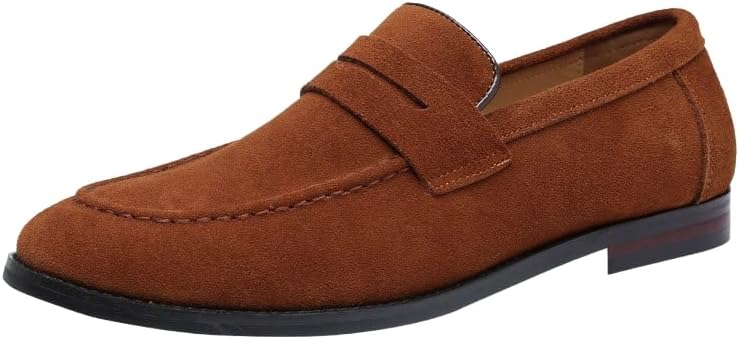 

Мужские кожаные туфли однотонного цвета с удобной и противоскользящей резиновой подошвой. Элегантные и прочные деловые туфли, подходящие для повседневной носки или офиса Hoalox, коричневый