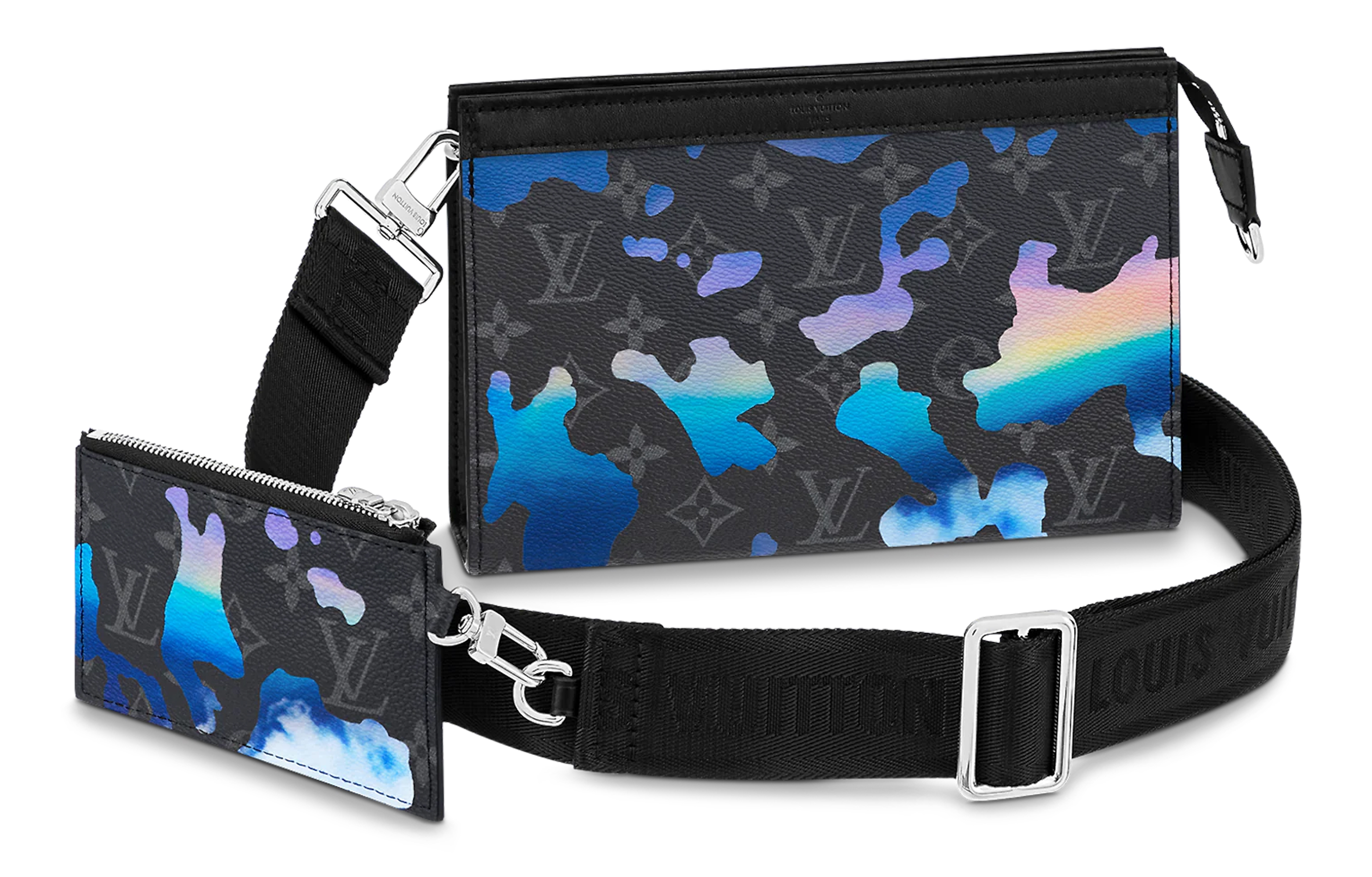 

Gaston Носимая Сумка-кошелек Sunrise Monogram Eclipse Черный/Серый/Разноцветный LOUIS VUITTON