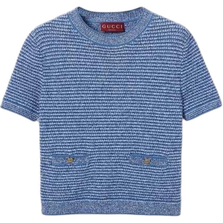 

Тонкая хлопковая водолазка GUCCI, светло-голубой