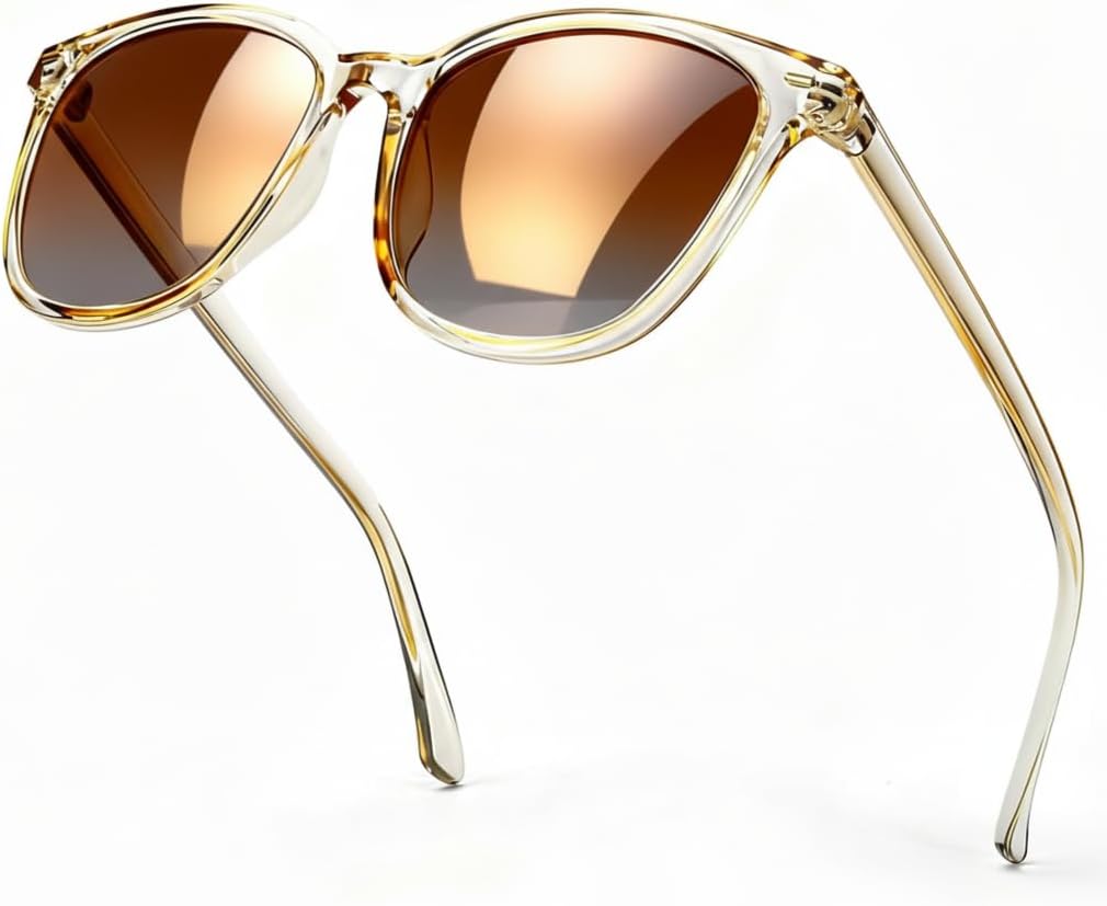 

Солнцезащитные очки SIPHEW с зеркальными поляризованными линзами для женщин - дизайнерские квадратные пляжные очки большого размера с защитой от УФ-излучения UV400, A22-clear Brown Brown Lens