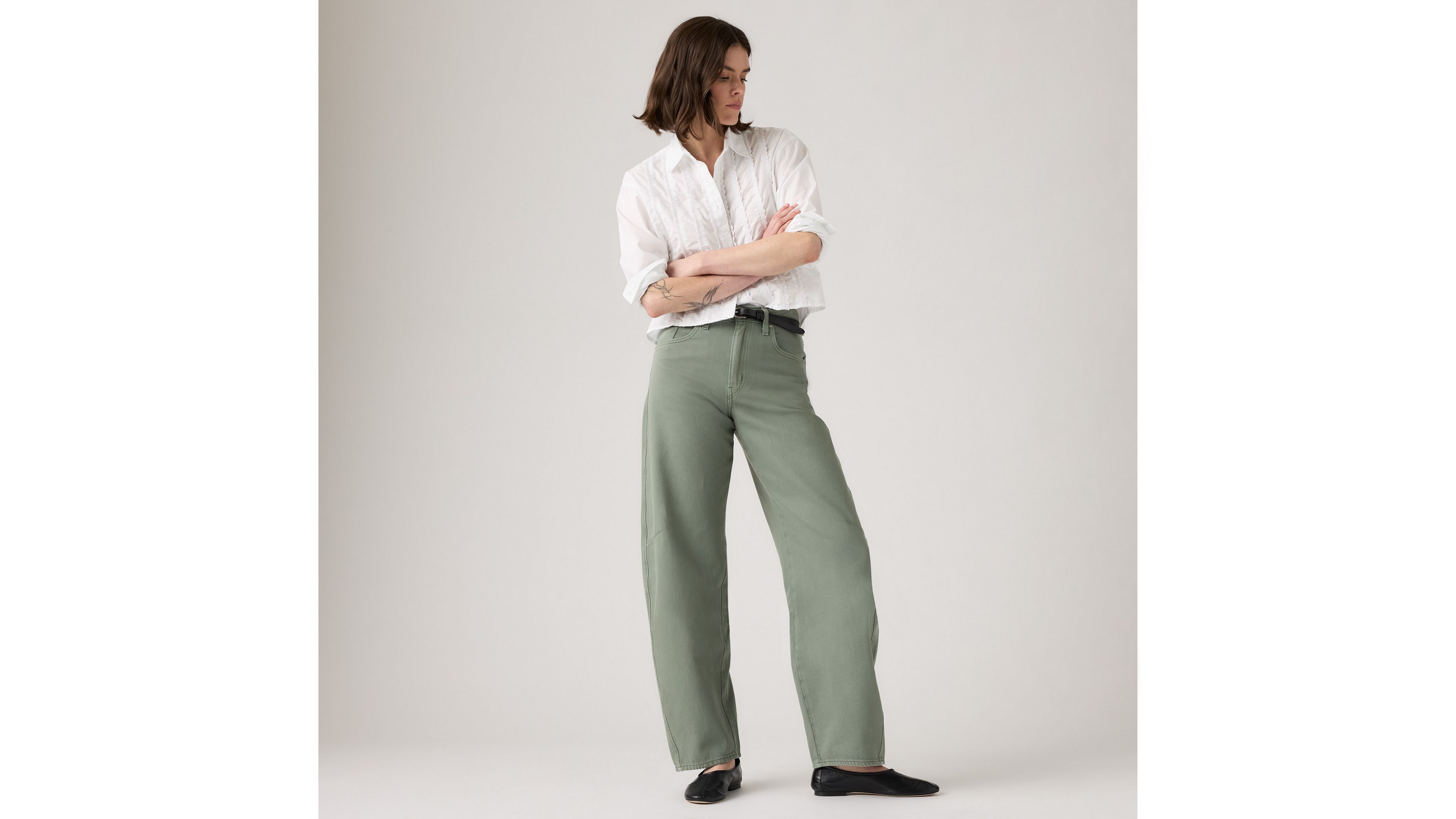 

Женские джинсы Baggy Dad Barrel Levi's, Washed Laurel Wreath - Green