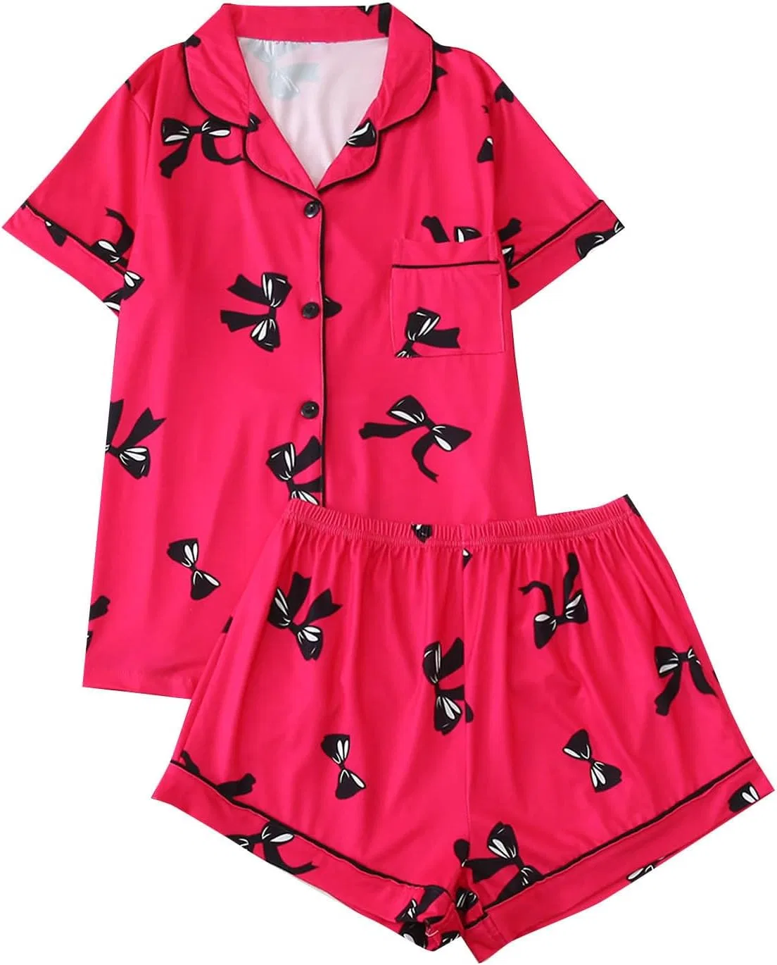 Пижамный комплект, короткий рукав, Women's, Красный Арбуз