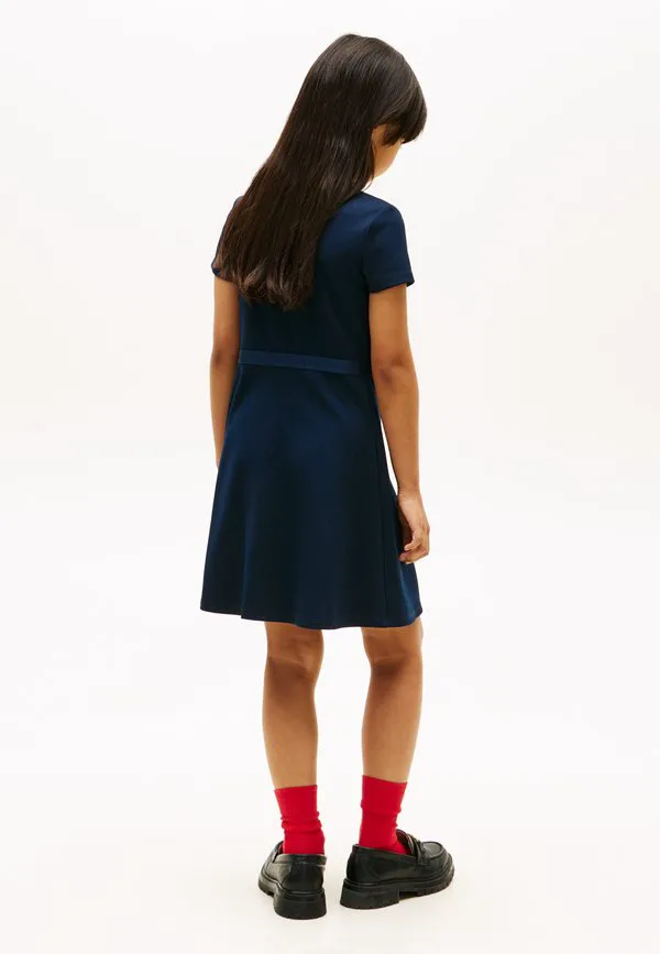Платье-Скейтер с коротким рукавом, трикотажное платье Tommy Hilfiger, Dark Night Navy — фото 3