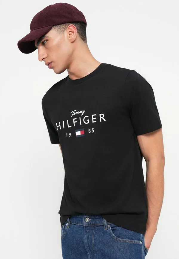 Футболка с графическим логотипом, круглый вырез, принт. Tommy Hilfiger, Black — фото 4