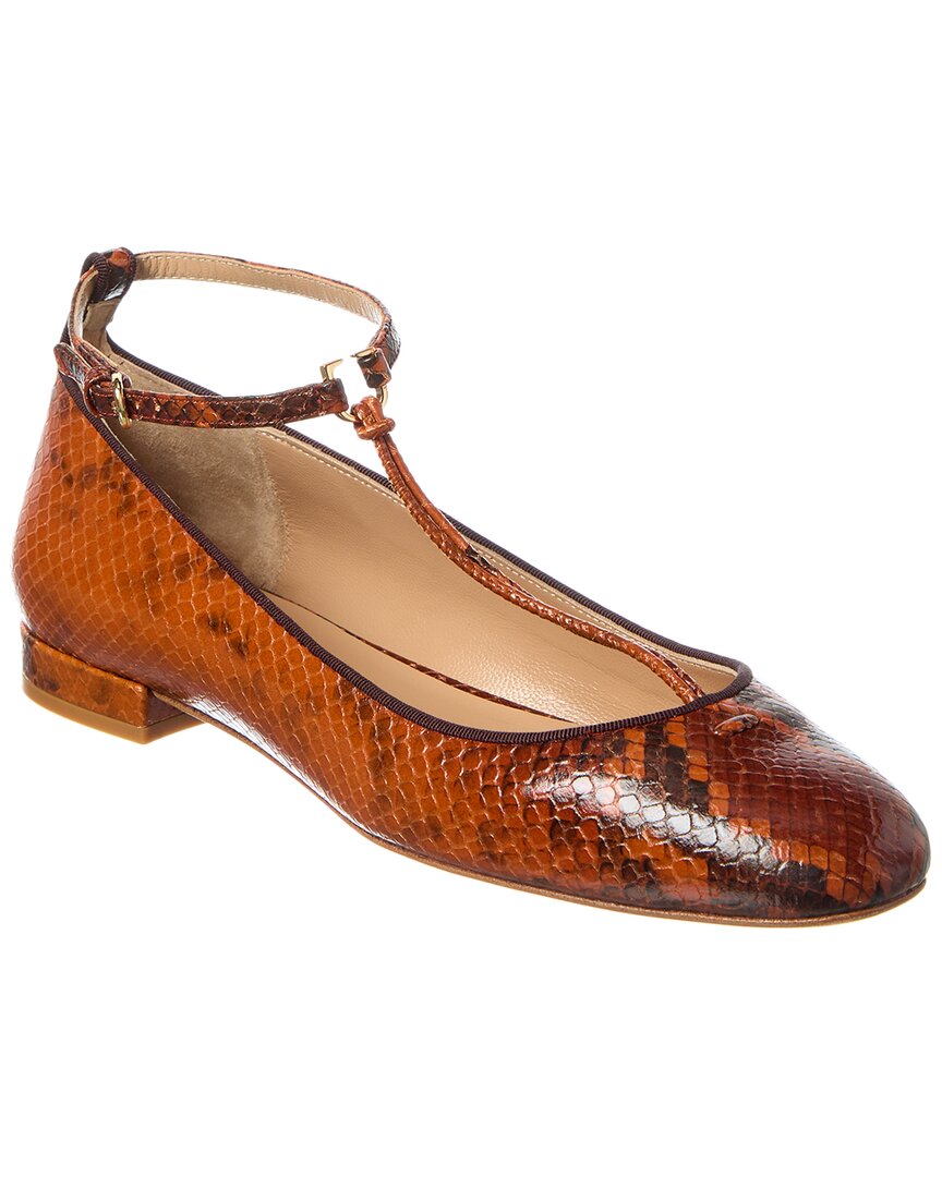 Туфли Ulla Johnson Leather Slingback Flat, коричневый