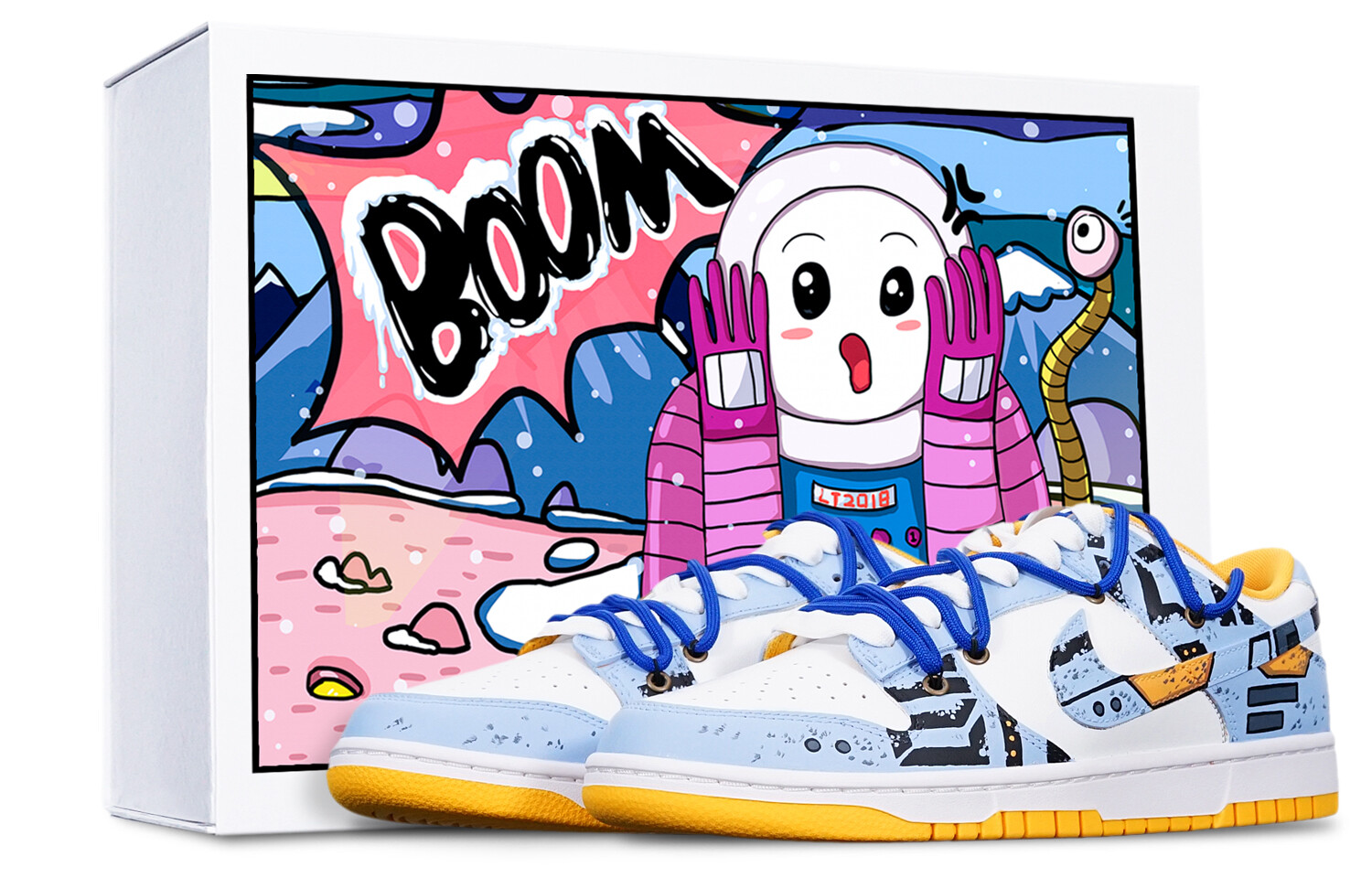 

Кроссовки Nike Dunk Skateboard Shoes Men Low-Top White Blue