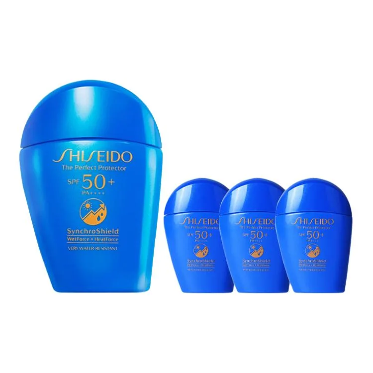 SHISEIDO Крем для загара Blue Big Guy с защитой от ультрафиолета, водостойкий и устойчивый к поту SPF50+ PA++++, 50 мл, 50ml+15ml*3