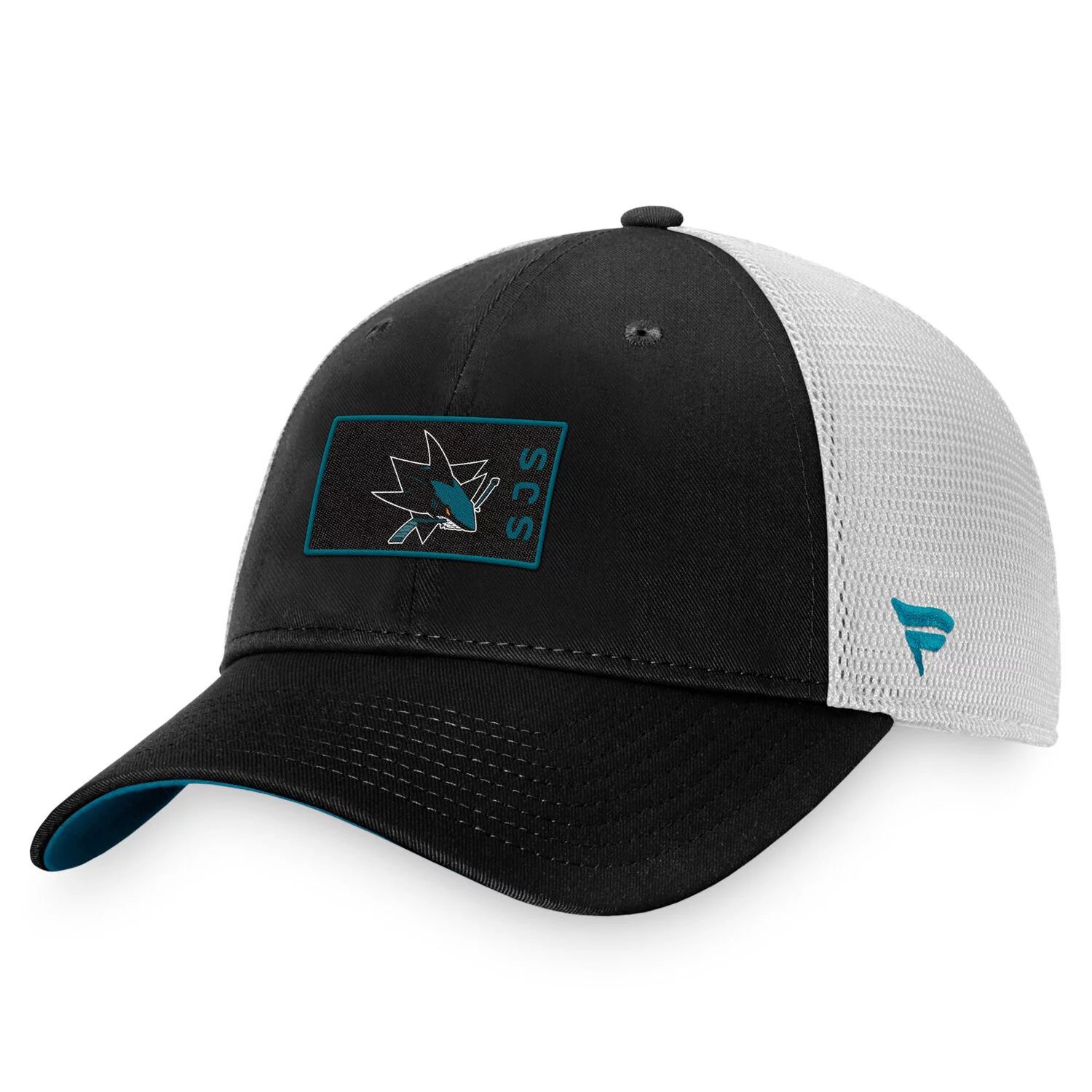 

Мужская черно-белая фирменная кепка Fanatics San Jose Sharks Authentic Pro Trucker Snapback