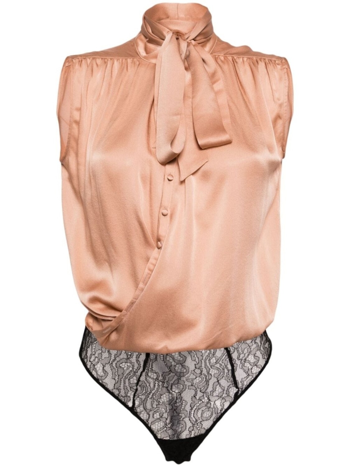 

Kiki de Montparnasse шелковое боди с перекрестными бретелями, коричневый