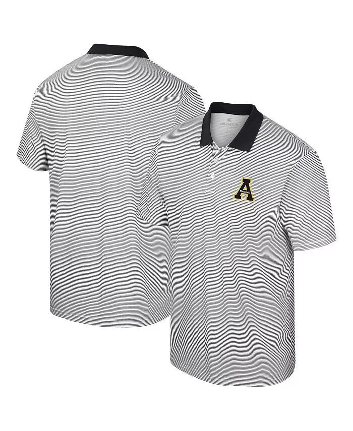 

Мужская белая, черная рубашка-поло Appalachian State Mountaineers с принтом в полоску Colosseum