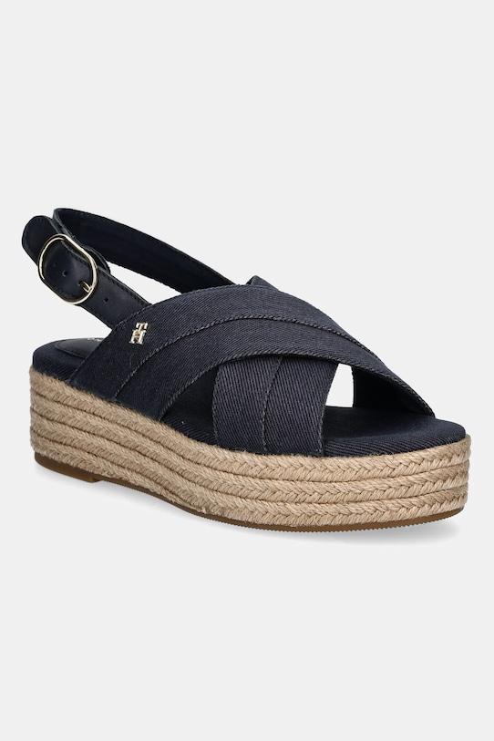 Сандалии Denim Espadrille на платформе Tommy Hilfiger, темно-синий
