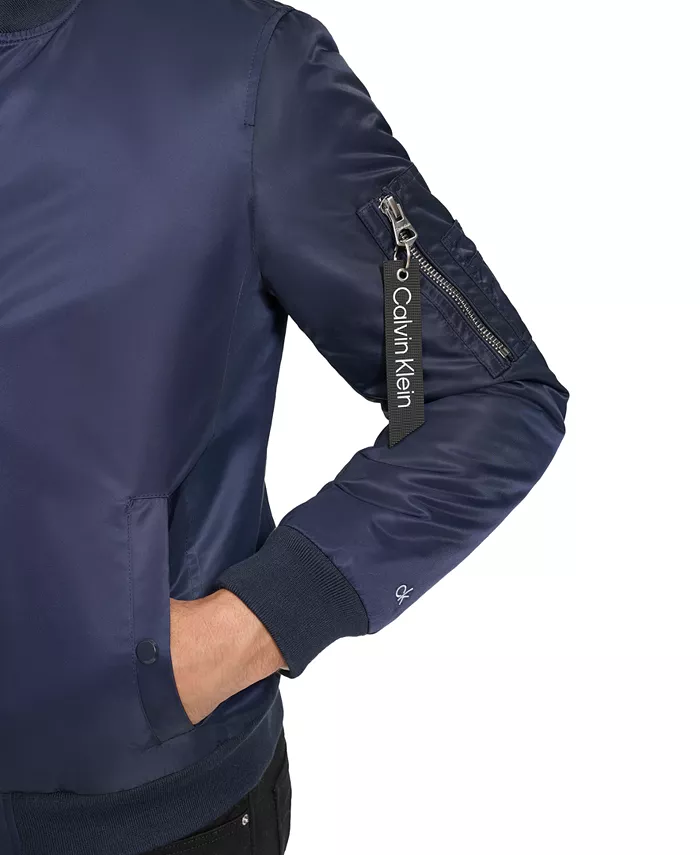 Мужская классическая бомбер-куртка MA-1 из нейлона Calvin Klein, синий — фото 4