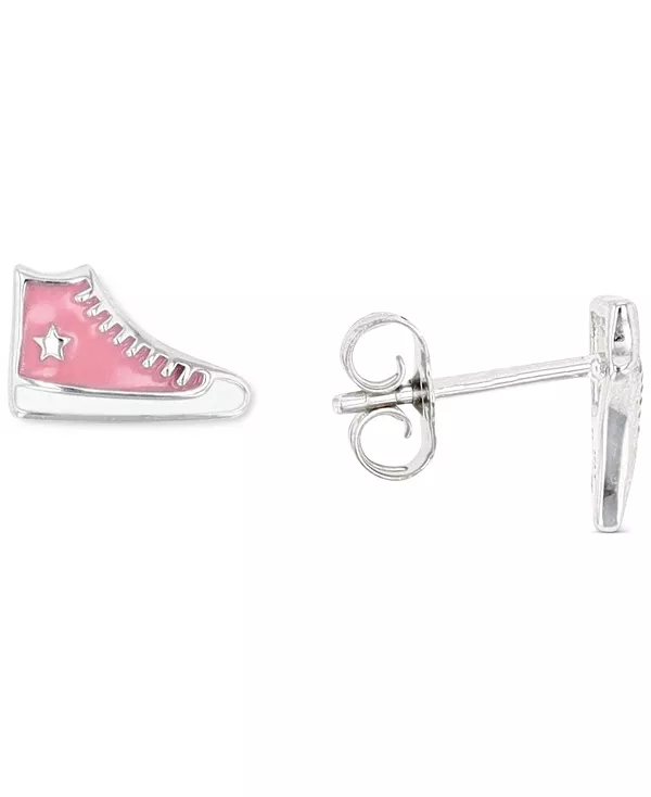 

Серьги-Гвоздики в виде кроссовок из стерлингового серебра или 14-каратного золота поверх стерлингового серебра Macy'S, pink/silver