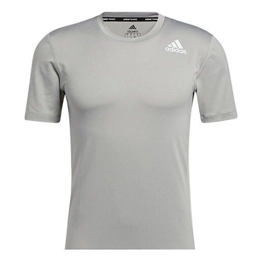 

Футболка Men's adidas Solid Color Logo Printing Casual Round Neck Short Sleeve Gray T-Shirt, серый