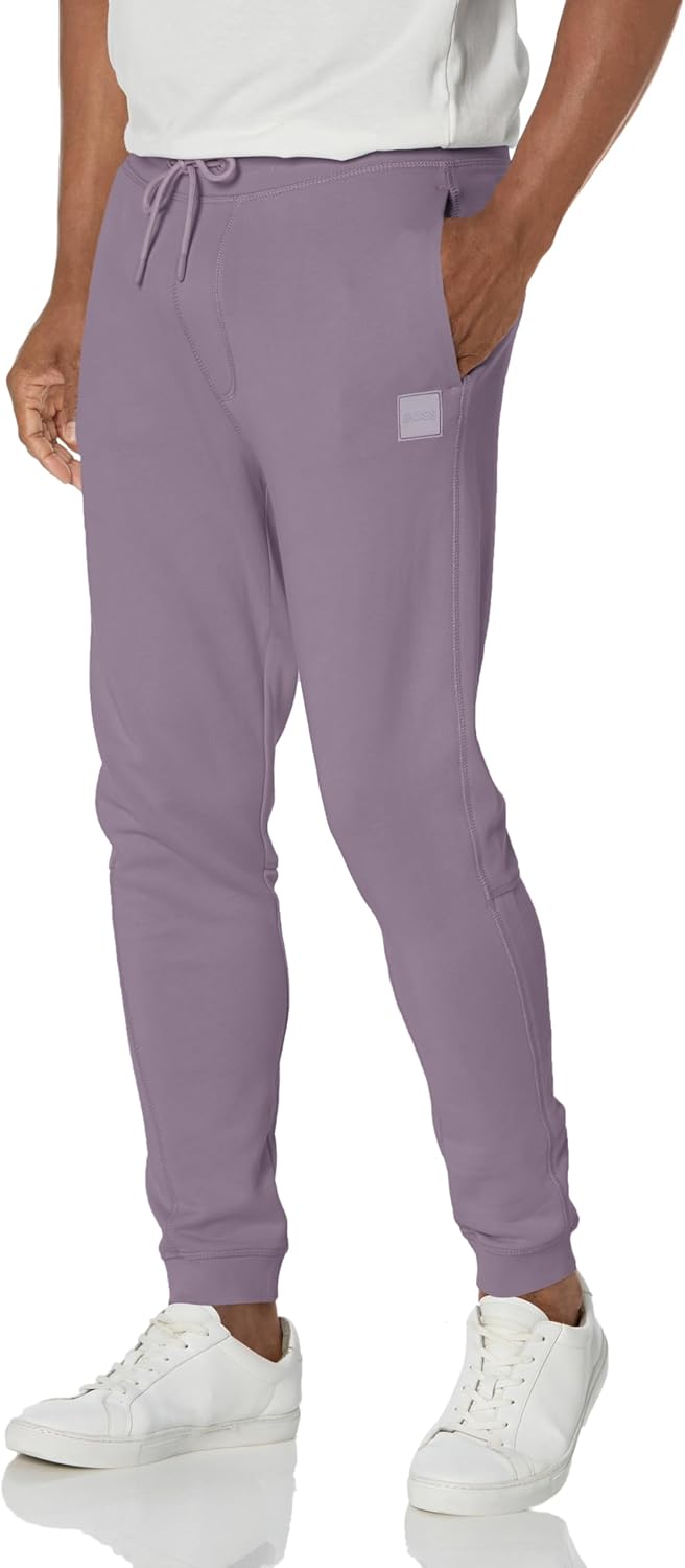 

BOSS Мужские спортивные брюки с логотипом из французского футера, Purple Sage
