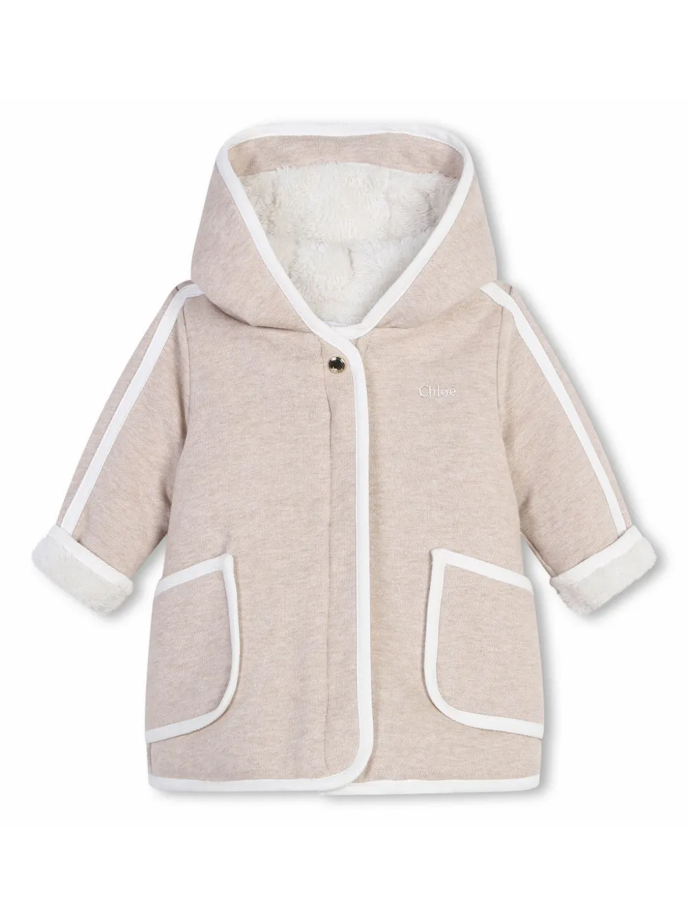 

Пуховик с капюшоном Chloé Kids, нейтральный