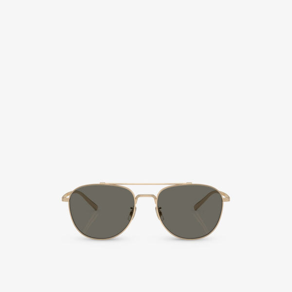 

Солнцезащитные очки Ov1335St в титановой оправе-пилоте Oliver Peoples, золотой