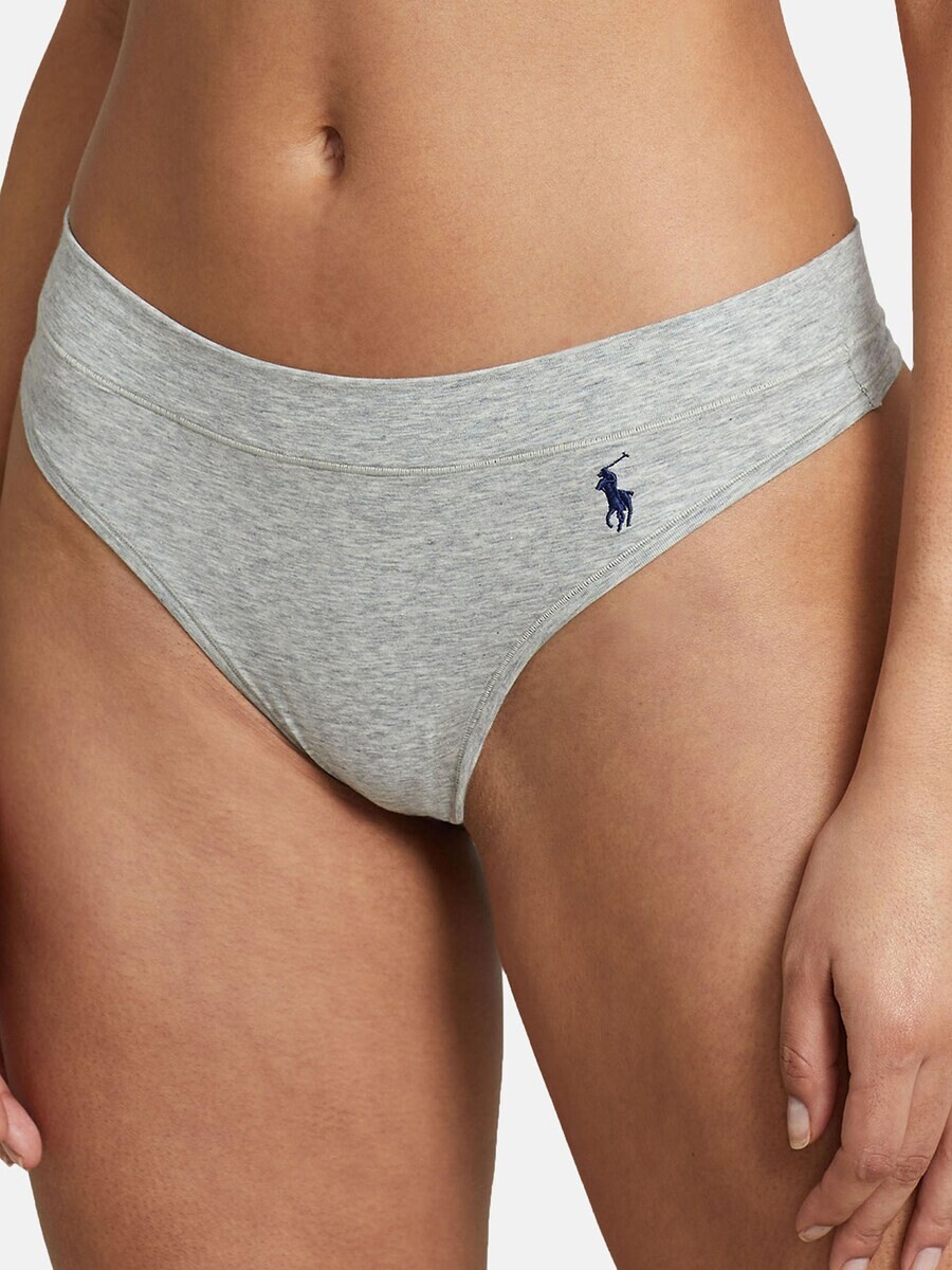 Стринги Polo Ralph Lauren Thong Club Cotton, светло-серый — фото 3