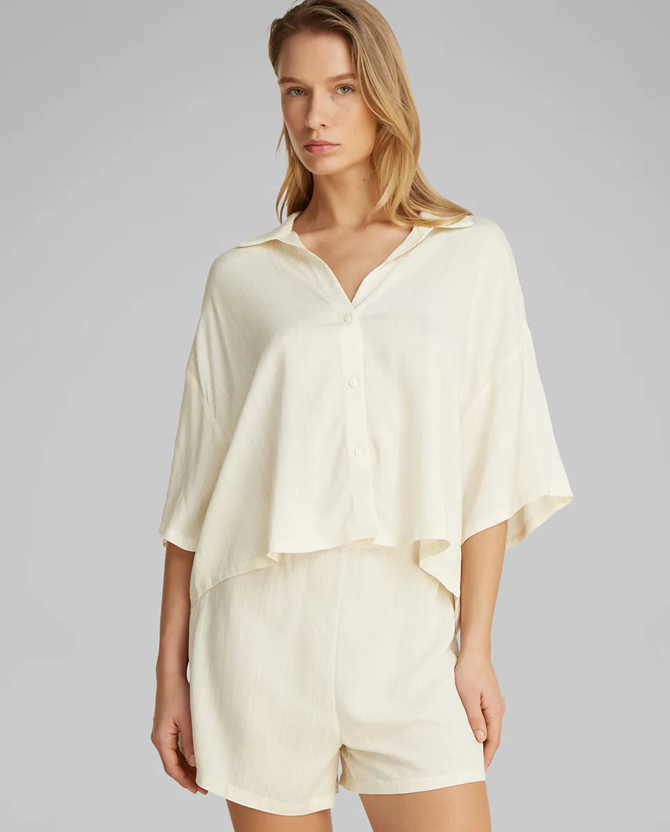 

Комплект пижамы с шортами WOVEN VISCOSE Calvin Klein, белый