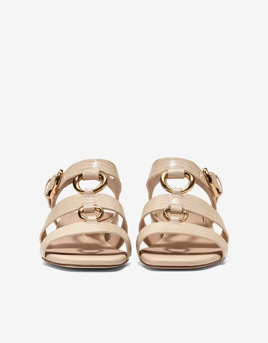 Женские сандалии на каблуке из тисненой кожи Cole Haan, бежевый — фото 3