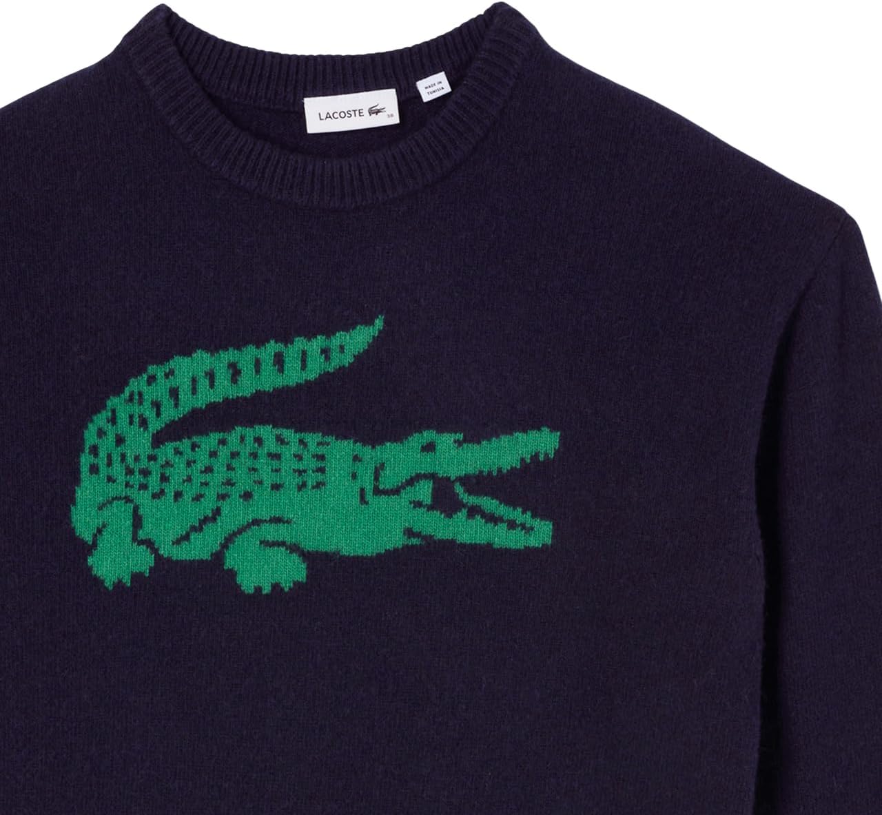 Свитер Lacoste x Bandier женский, с крокодилом, темно-синий/зеленый — фото 2