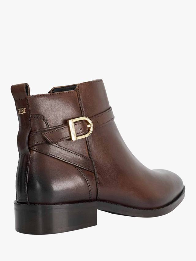 Pemma Wide Fit кожаные ботинки на плоской подошве Dune London, Brown — фото 4