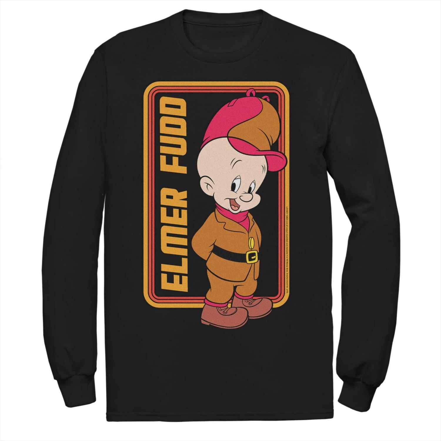 

Мужская футболка с простым портретом в рамке Looney Tunes Elmer Fudd Licensed Character