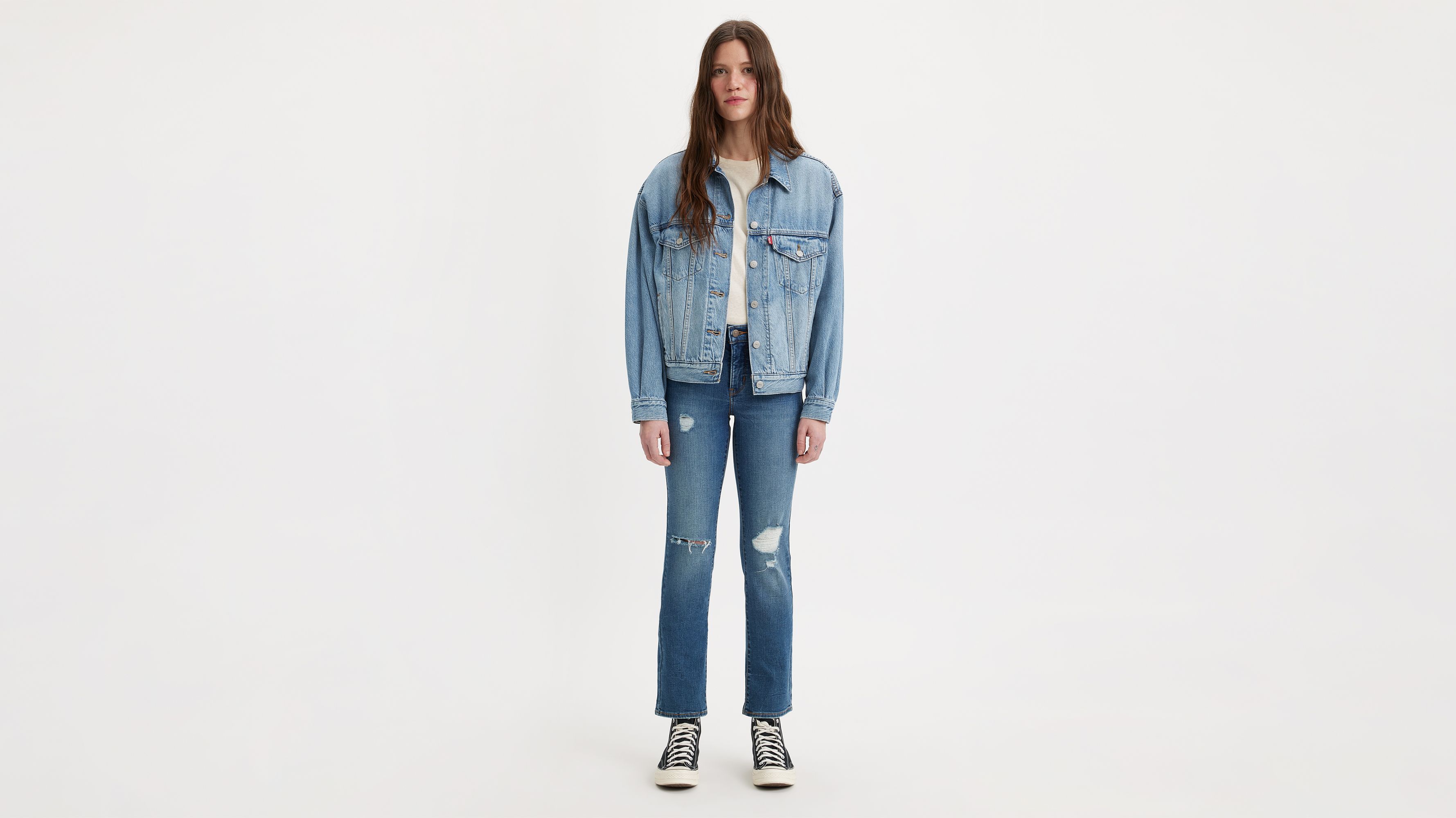

314 Формирующие прямые женские джинсы Levi's, цвет Straight Through - Dark Wash