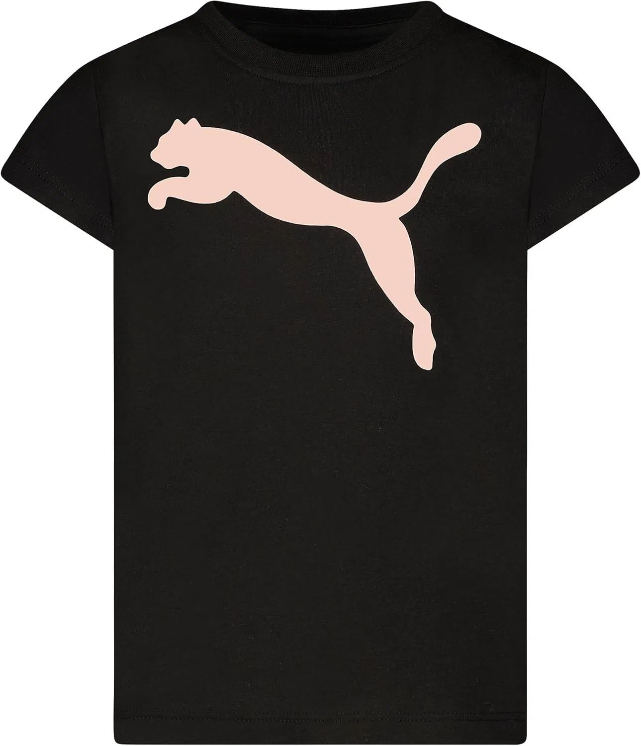 Детская футболка Puma с коротким рукавом и круглым вырезом, с логотипом Core Logo, мягкая и легкая, Black Cat — фото 3