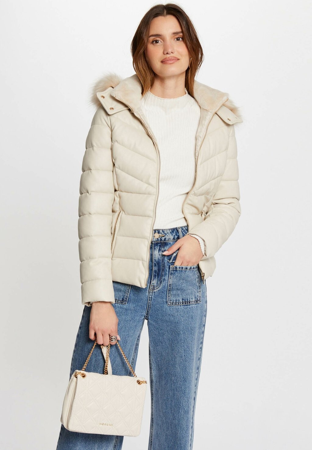 

Куртка из искусственной кожи PADDED Morgan, песочный