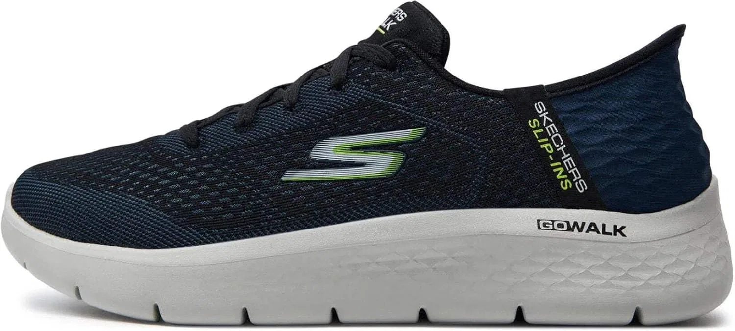 Кроссовки Skechers Go Walk Flex - Quota для мужчин, Navy And Lime Textile
