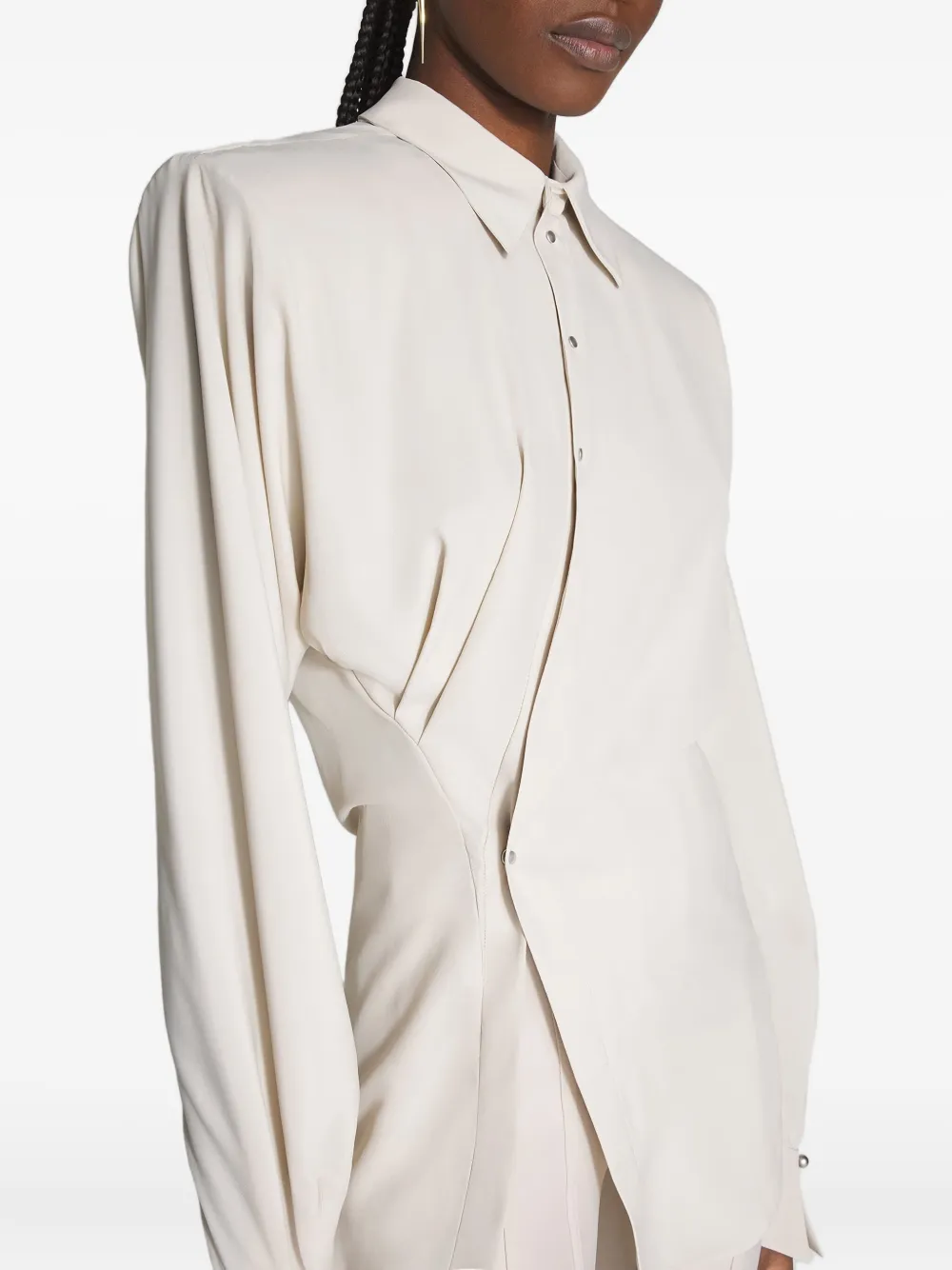 

Рубашка с драпировкой Mugler, нейтральный